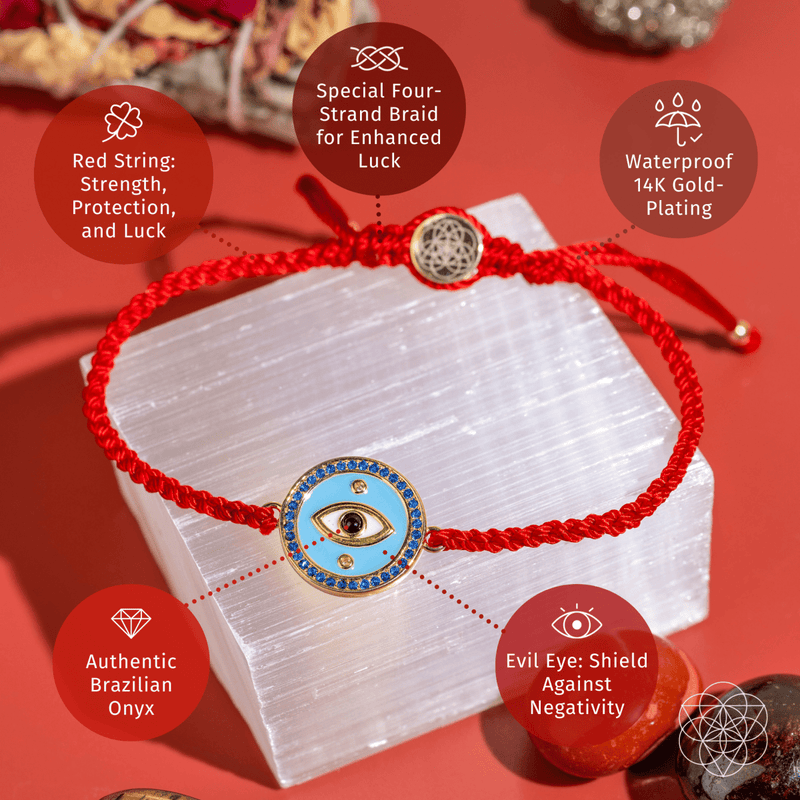 Four-Strand Red String Bracelet - Evil Eye Guardian CI536 🪭