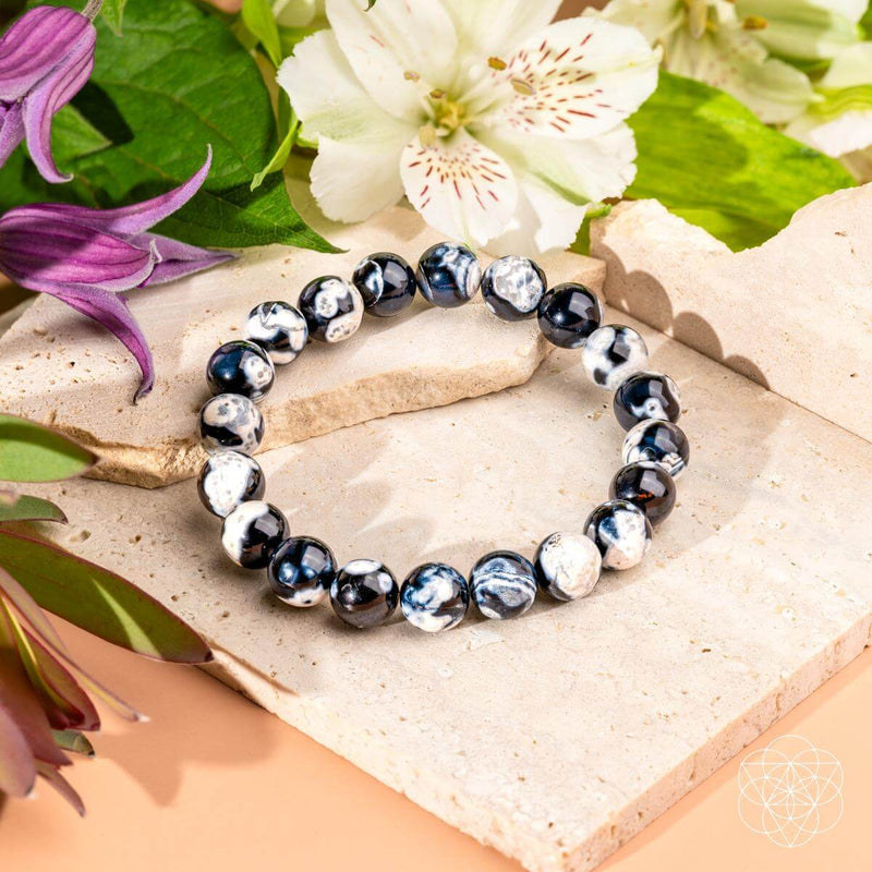 Exotic Orca Agate Bracelet of Deep Healing CI573 🌸