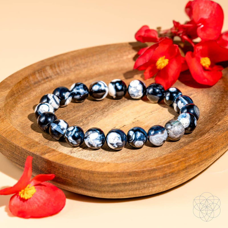 Exotic Orca Agate Bracelet of Deep Healing CI573 🌸