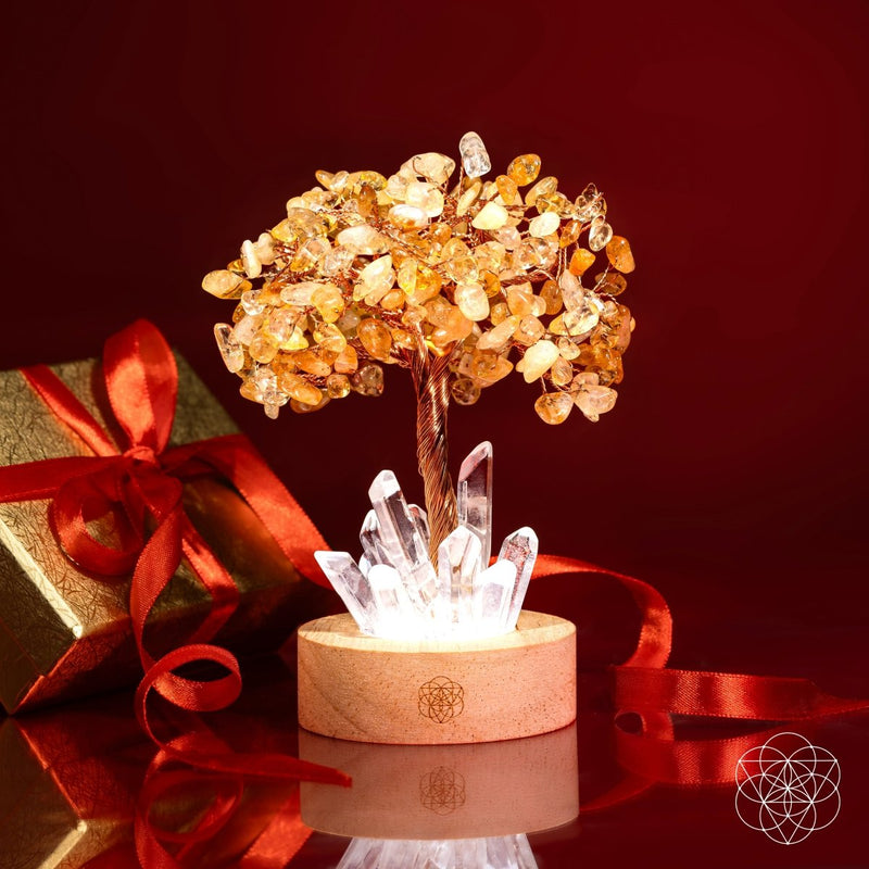 Citrine Tree & Clear Quartz Points - Golden Lamp of Wealth CI470 🌟