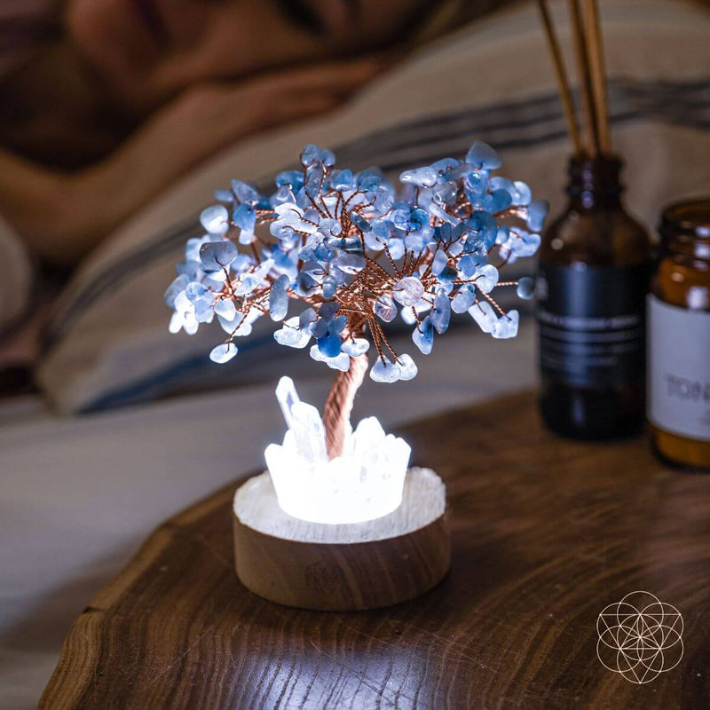 Aquamarine Tree Guardian Angel Lamp of Protection CI471 🧚