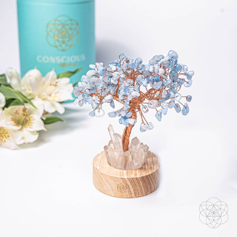 Aquamarine Tree Guardian Angel Lamp of Protection CI471 🧚