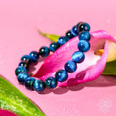 Hawk’s Focus – Royal Blue Tiger’s Eye Bracelet, Large 10mm Beads CI595 💙