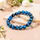 Hawk’s Focus – Royal Blue Tiger’s Eye Bracelet, Large 10mm Beads CI595 💙