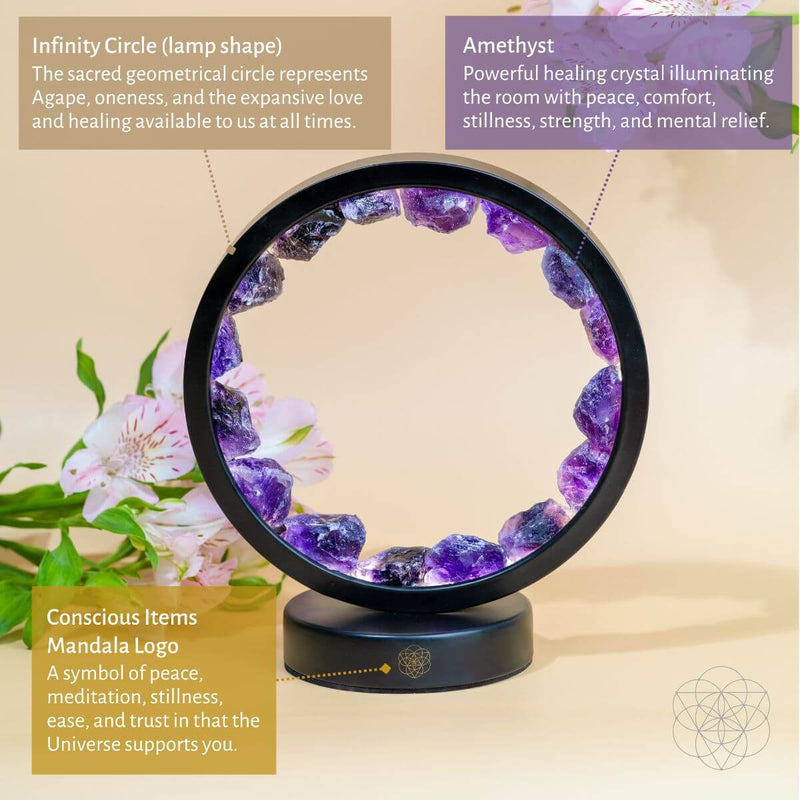 Amethyst Spiritual Protection & Peace Lamp C1499 🌸