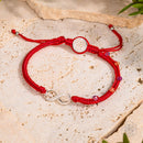 Eight-Strand Red String & Sterling Silver Infinity Charm Prosperity Bracelet CI545 🩷