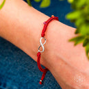 Eight-Strand Red String & Sterling Silver Infinity Charm Prosperity Bracelet CI545 🩷