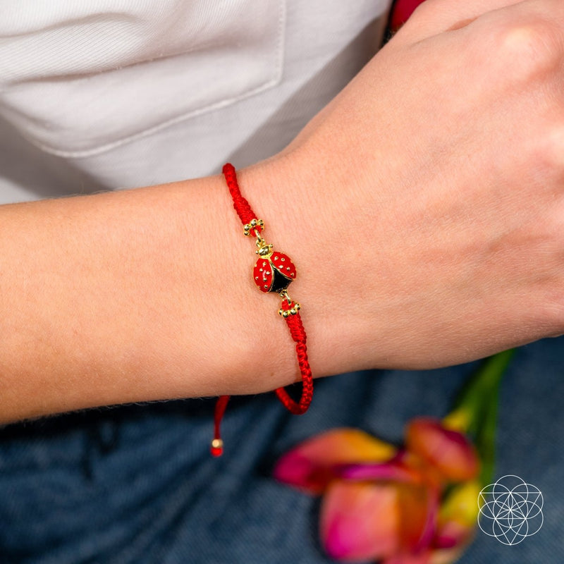 Lucky Ladybug - Four-Strand Red String Bracelet 🧚‍♀️CI537