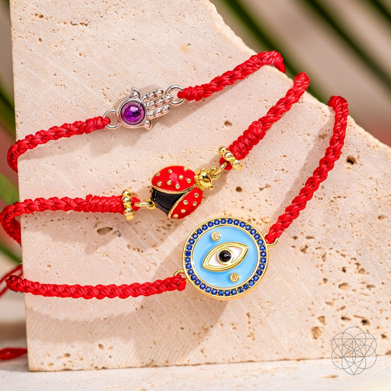 Lucky Ladybug - Four-Strand Red String Bracelet 🧚‍♀️CI537
