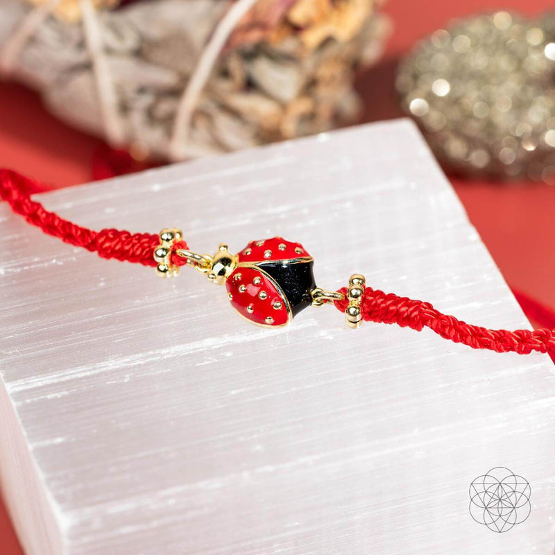 Lucky Ladybug - Four-Strand Red String Bracelet 🧚‍♀️CI537