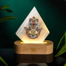 Selenite Hamsa Mood Lamp of Rejuvenation CI562 🪭