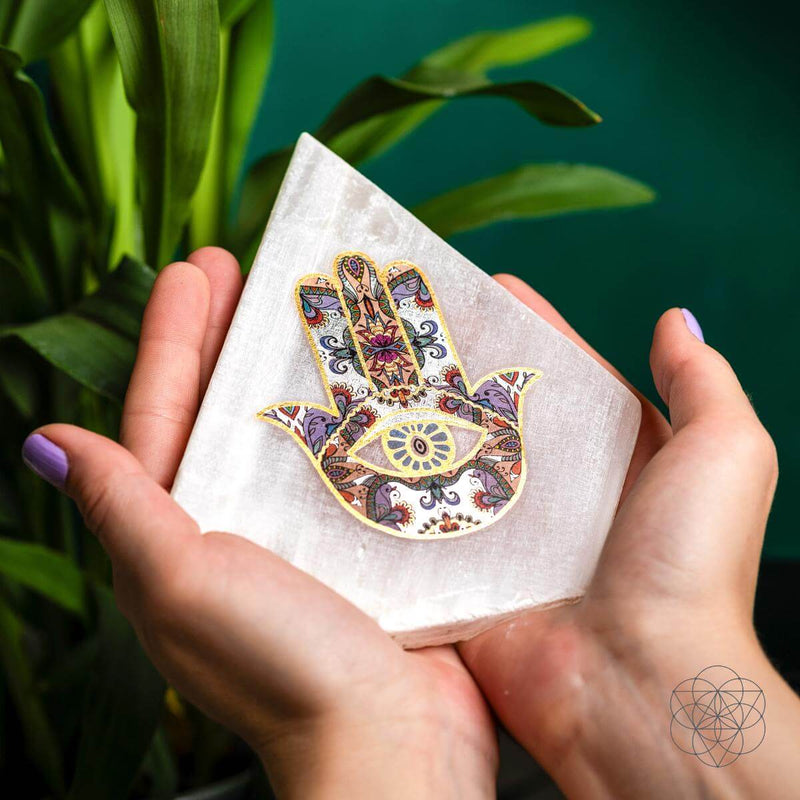Selenite Hamsa Mood Lamp of Rejuvenation CI562 🪭