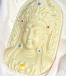 Palm Nut Carved Guan Yin Buddha Charm FB1210 🌵🐢🌵