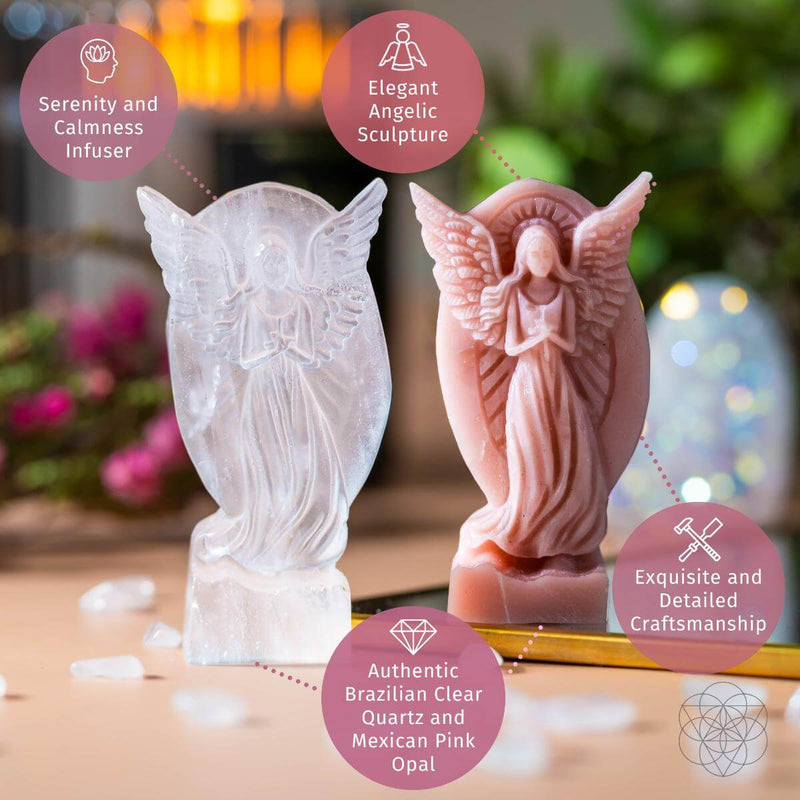 Angel Carving of Ascension, Clear Quartz, Personal Protector CI526A 🪽