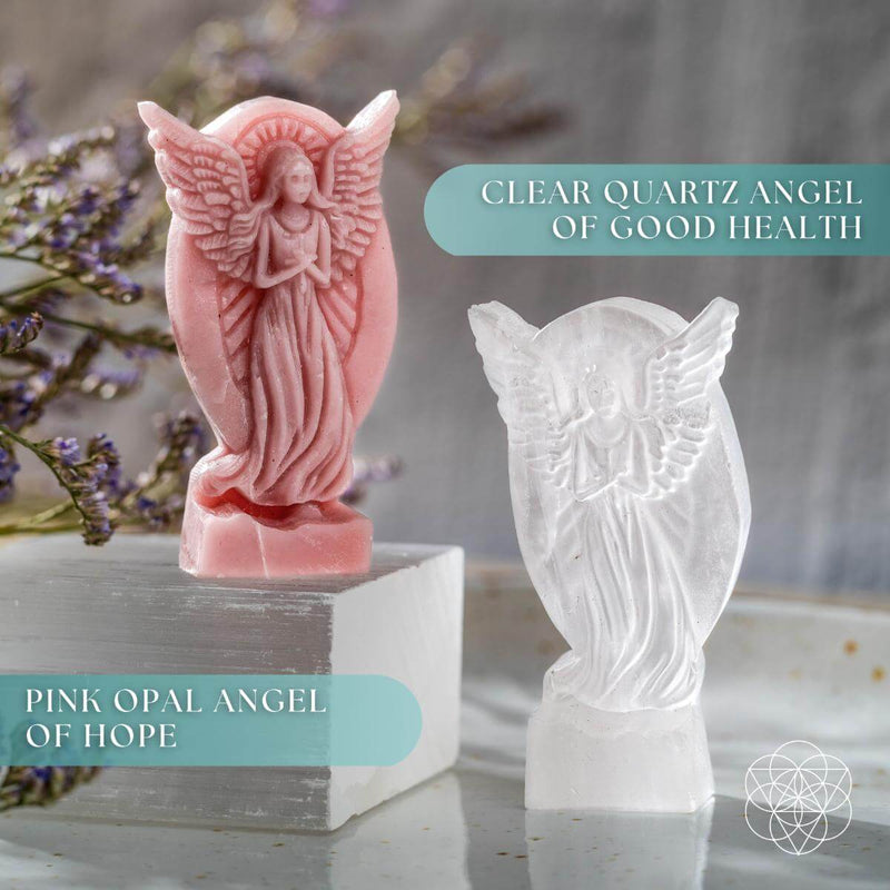 Angel Carving of Ascension, Clear Quartz, Personal Protector CI526A 🪽