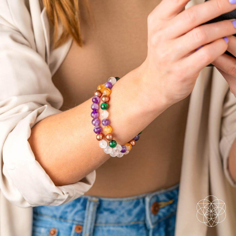 Powerhouse of Wealth Manifestation - Crystal Quartet Two Bracelet Set 🌼 CI541