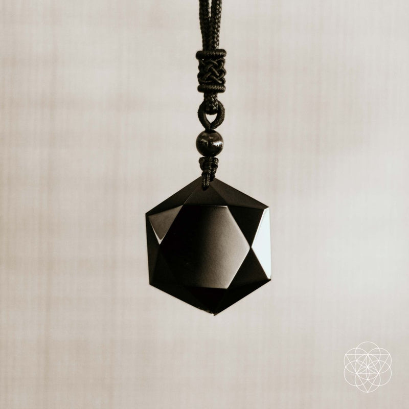 Premium Black Obsidian Talisman with matching Adjustable Cord L08X 💦