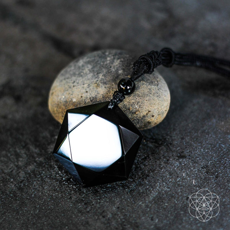 Premium Black Obsidian Talisman with matching Adjustable Cord L08X 💦