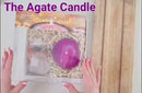 Natural Agate Oil Candle with Forever Wick, Spa Gift Box, and Natural Lamp Oil 💚 FB2350