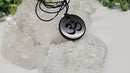 Shungite Om / Ohm Pendant with black cord FB3401