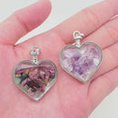 Faceted Heart Pendant filled with Assorted Gemstones with Drawstring Pouch FB2990 🌸