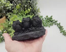 Shungite Three Owls, See no Evil, Hear no Evil, Speak no Evil, grounding FB3451