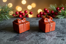 Holiday Gift Box with Bow, Red Jasper or Ocean Jasper FB2368