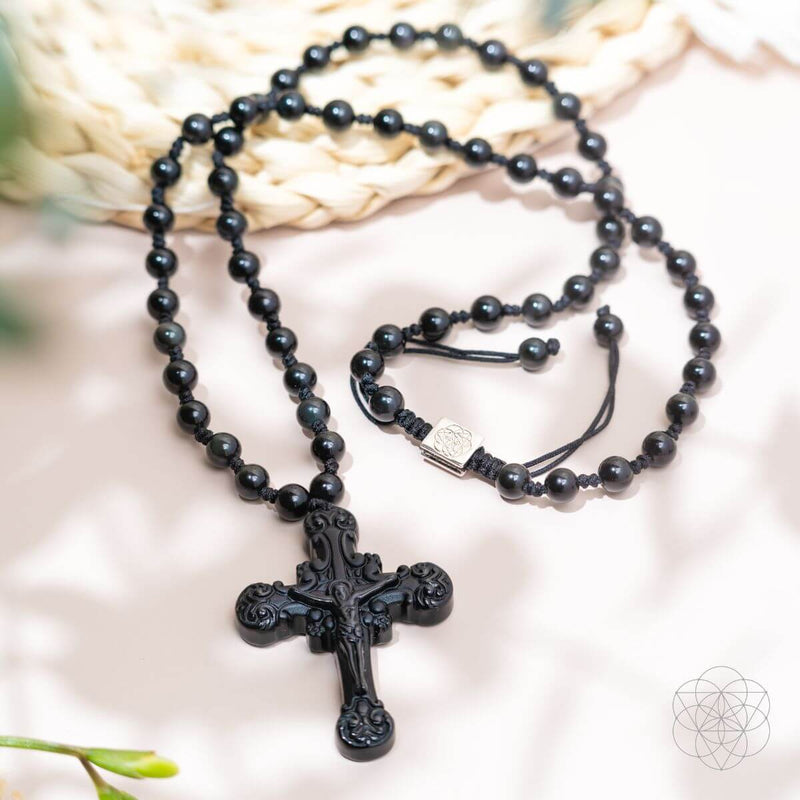 Black Obsidian Cross of Faith & Protection CI497 🌟