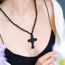 Black Obsidian Cross of Faith & Protection CI497 🌟