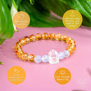 Golden Bracelet of New Beginnings - Spark Hope with Citrine, Moonstone, Clear Quartz