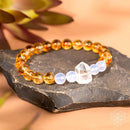 Golden Bracelet of New Beginnings - Spark Hope with Citrine, Moonstone, Clear Quartz