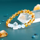 Golden Bracelet of New Beginnings - Spark Hope with Citrine, Moonstone, Clear Quartz