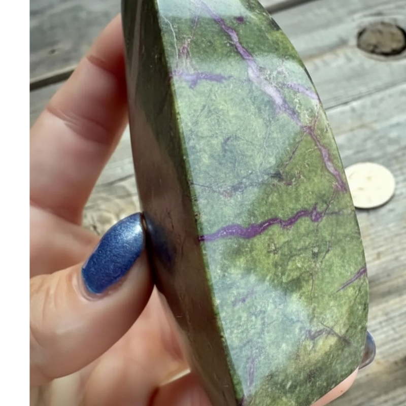 Stichtite with Serpentine Atlantisite Freeform – Barberton, South Africa 💜 SSF003