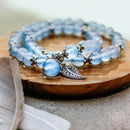 Chalcedony Elegant Calming Bracelet with Leaf Charm 7069638 💎