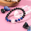 The Black Obsidian & Blue Tiger Eye Negativity Filter Bracelet CI589.🦜🪭🦜