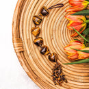 Gold Tiger Eye Heart & Stone Chips Protection Tassel CI358 💛