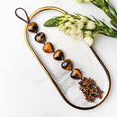 Gold Tiger Eye Heart & Stone Chips Protection Tassel CI358 💛