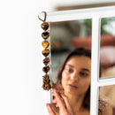 Gold Tiger Eye Heart & Stone Chips Protection Tassel CI358 💛