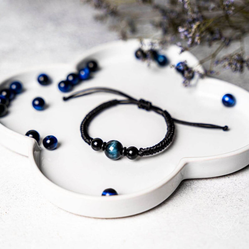 Tiger Eye & Black Agate Stability Bracelet CI154AY 🌸