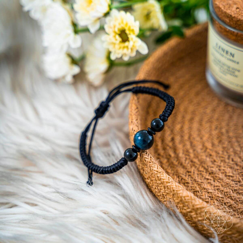 Tiger Eye & Black Agate Stability Bracelet CI154AY 🌸