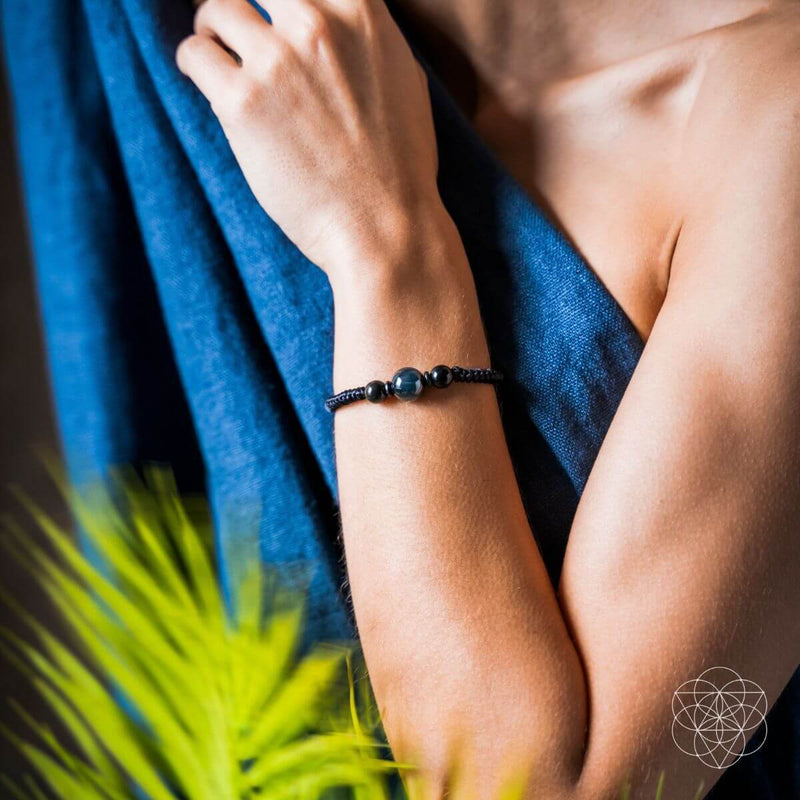Tiger Eye & Black Agate Stability Bracelet CI154AY 🌸