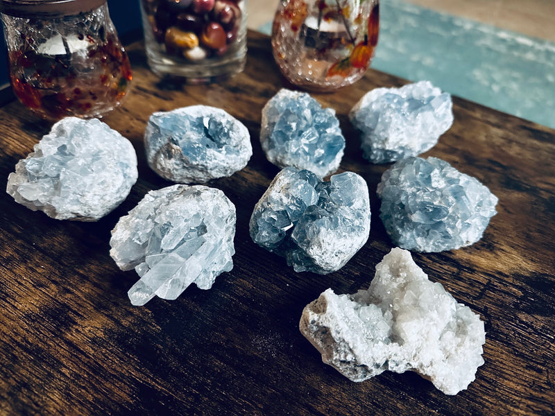 Celestite Clusters from Madagascar - Angelic Realm Crystal FB1306