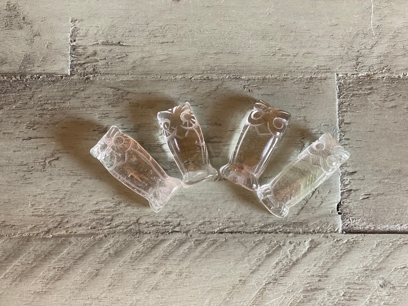 Green Phantom Included (Inclusion) Quartz Mini Owl Totem / Spirit Animal FB2903