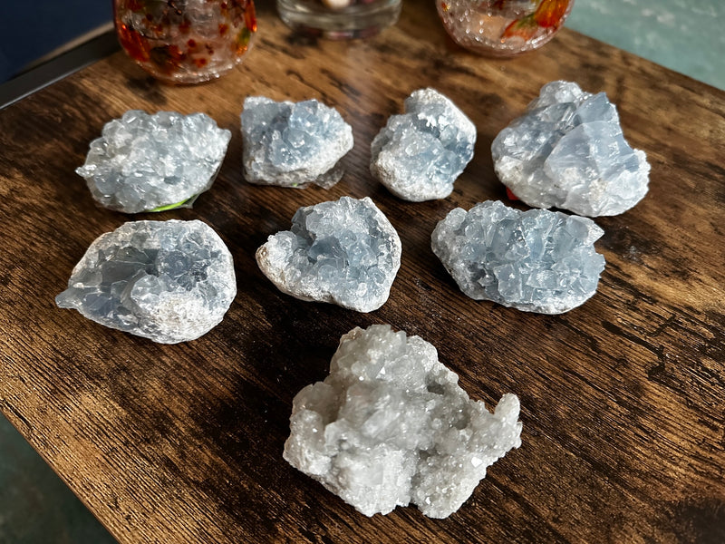 Celestite Clusters from Madagascar - Angelic Realm Crystal FB1306