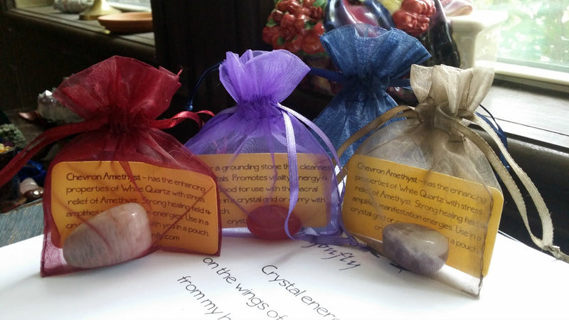 Tumbled Stones in Drawstring Pouch with Description Card