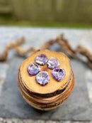 Amethyst Chevron Heart Shape Worry / Soothing Stone FB1335 💜