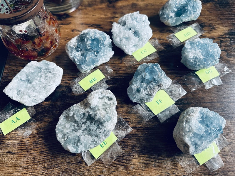 Celestite Clusters from Madagascar - Angelic Realm Crystal FB1306