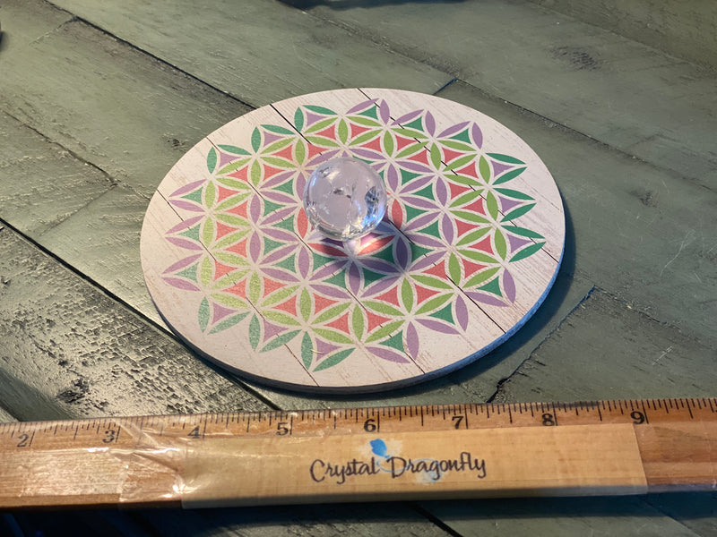 Flower of Life Colorful Crystal Grid Base / Plaque FB1652