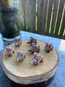 Pig with Wings / Flying PIg Dolomite carving FB1543 🐖