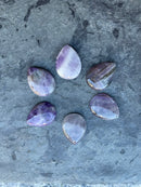 Amethyst Chevron Pear / Tear Drop Glossy Cabochon FB2352